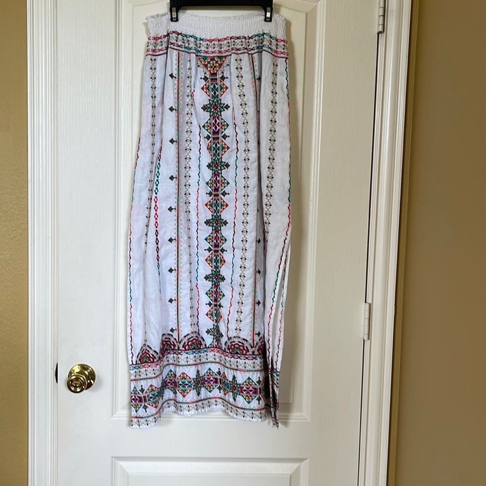 Johnny was linen embroidery skirt